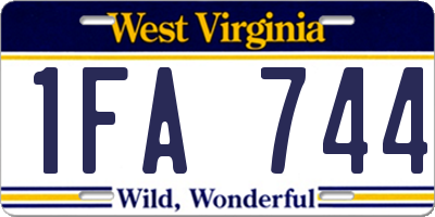 WV license plate 1FA744