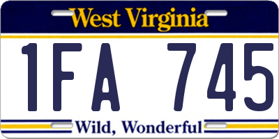 WV license plate 1FA745