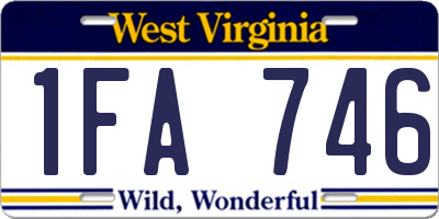 WV license plate 1FA746