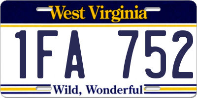 WV license plate 1FA752