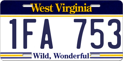 WV license plate 1FA753