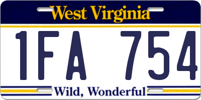 WV license plate 1FA754