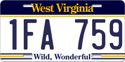 WV license plate 1FA759