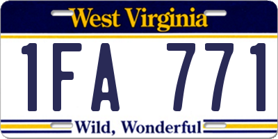 WV license plate 1FA771