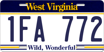 WV license plate 1FA772