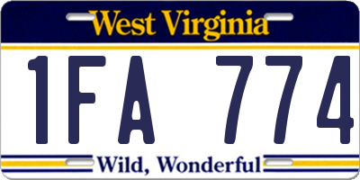 WV license plate 1FA774