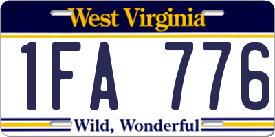 WV license plate 1FA776