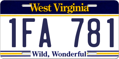 WV license plate 1FA781