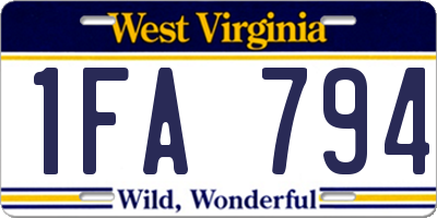 WV license plate 1FA794