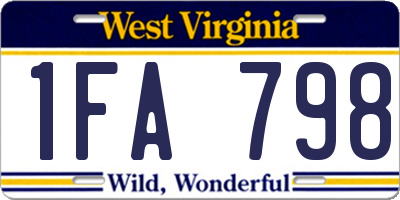 WV license plate 1FA798