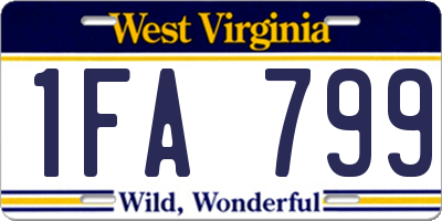 WV license plate 1FA799
