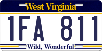 WV license plate 1FA811