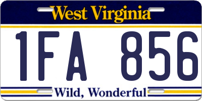 WV license plate 1FA856