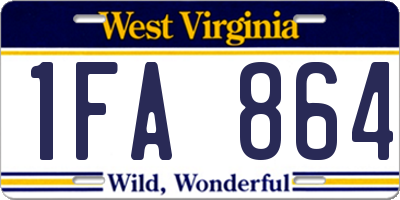 WV license plate 1FA864