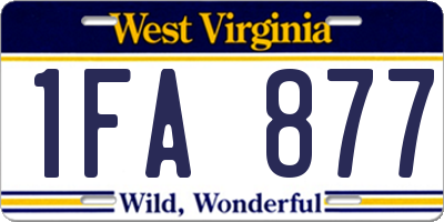 WV license plate 1FA877