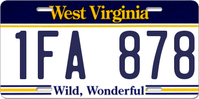 WV license plate 1FA878