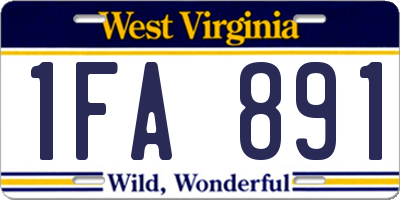WV license plate 1FA891