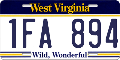 WV license plate 1FA894