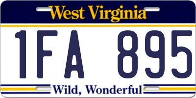 WV license plate 1FA895