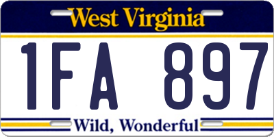 WV license plate 1FA897