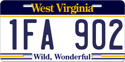 WV license plate 1FA902