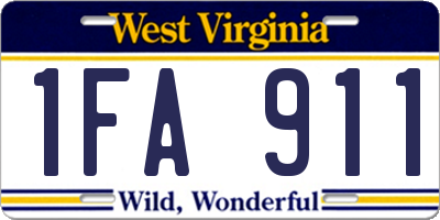 WV license plate 1FA911