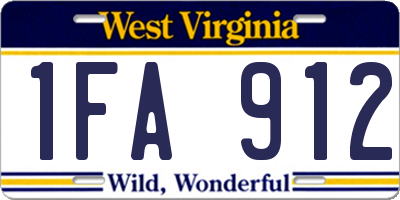 WV license plate 1FA912