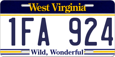 WV license plate 1FA924