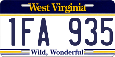 WV license plate 1FA935