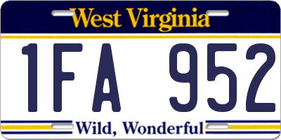 WV license plate 1FA952