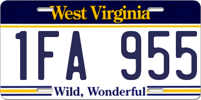 WV license plate 1FA955