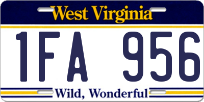 WV license plate 1FA956