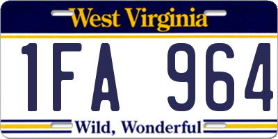 WV license plate 1FA964