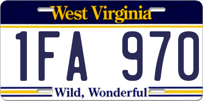 WV license plate 1FA970