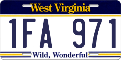 WV license plate 1FA971