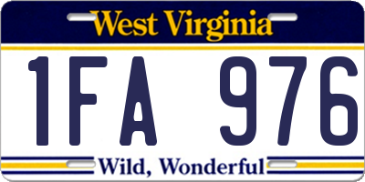 WV license plate 1FA976