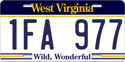 WV license plate 1FA977