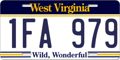WV license plate 1FA979