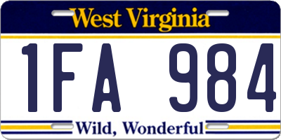 WV license plate 1FA984