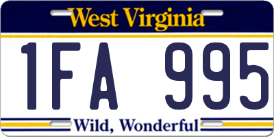 WV license plate 1FA995