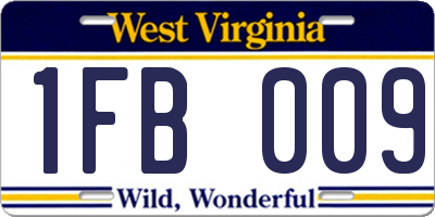 WV license plate 1FB009