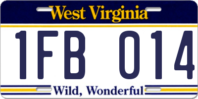 WV license plate 1FB014