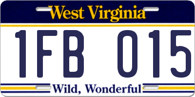 WV license plate 1FB015