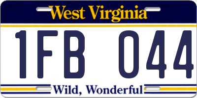 WV license plate 1FB044