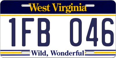 WV license plate 1FB046