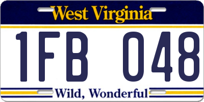 WV license plate 1FB048