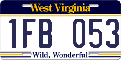 WV license plate 1FB053