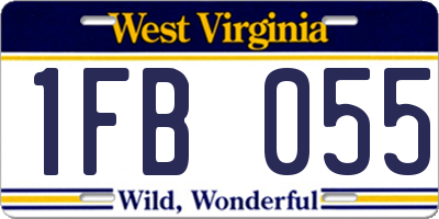 WV license plate 1FB055