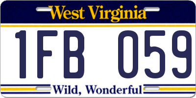 WV license plate 1FB059