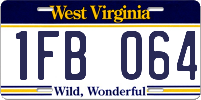 WV license plate 1FB064